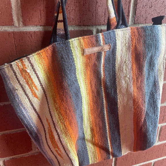 Billabong Multicolored Rainbow Striped Tote Bag - Picture 2 of 8